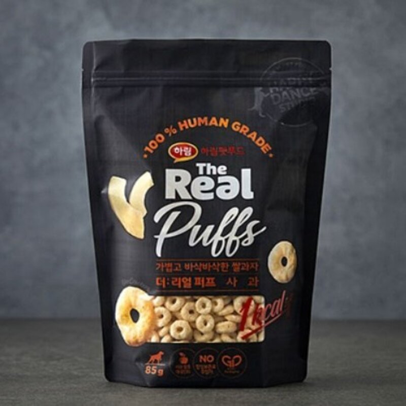하림더리얼 퍼프 대용량 강아지 간식, 사과맛, 85g, 2개