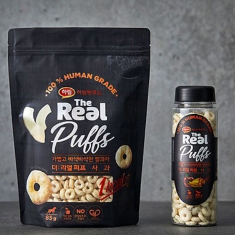 하림더리얼 퍼프 대용량 강아지 간식, 사과맛, 85g, 2개