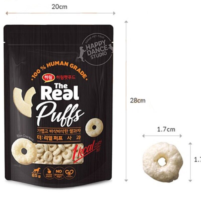 하림더리얼 퍼프 대용량 강아지 간식, 사과맛, 85g, 2개
