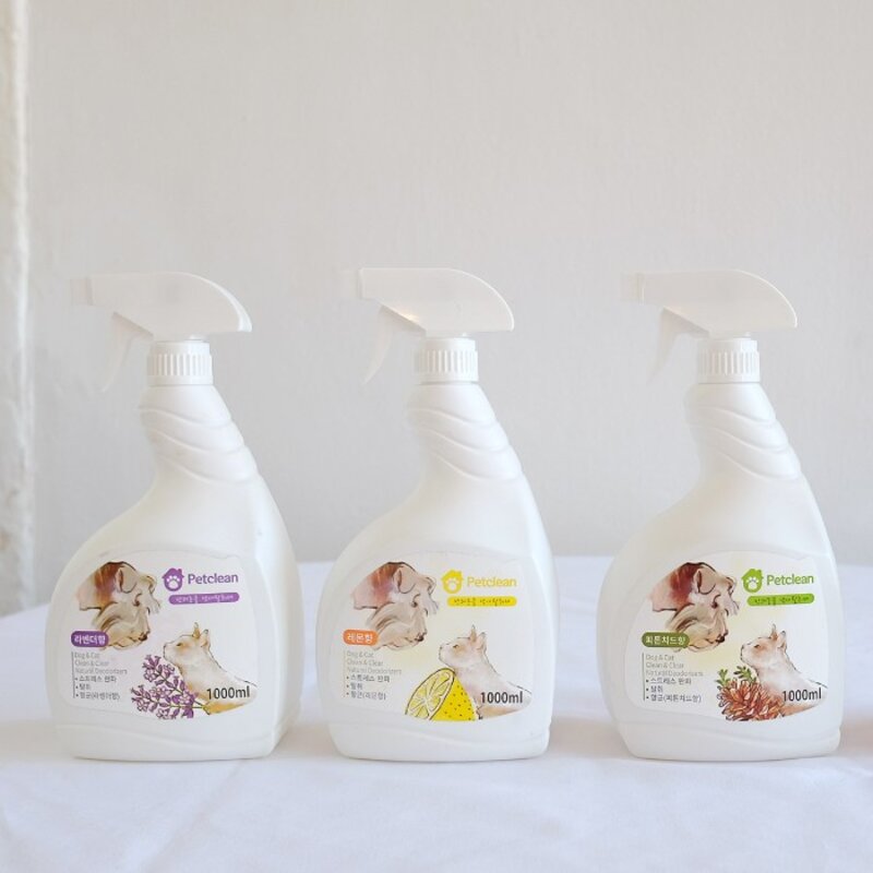 강아지 반려동물 오줌냄새제거제 살균소독 스프레이 4종 1000ml, 베이비파우더향, 1L, 1개