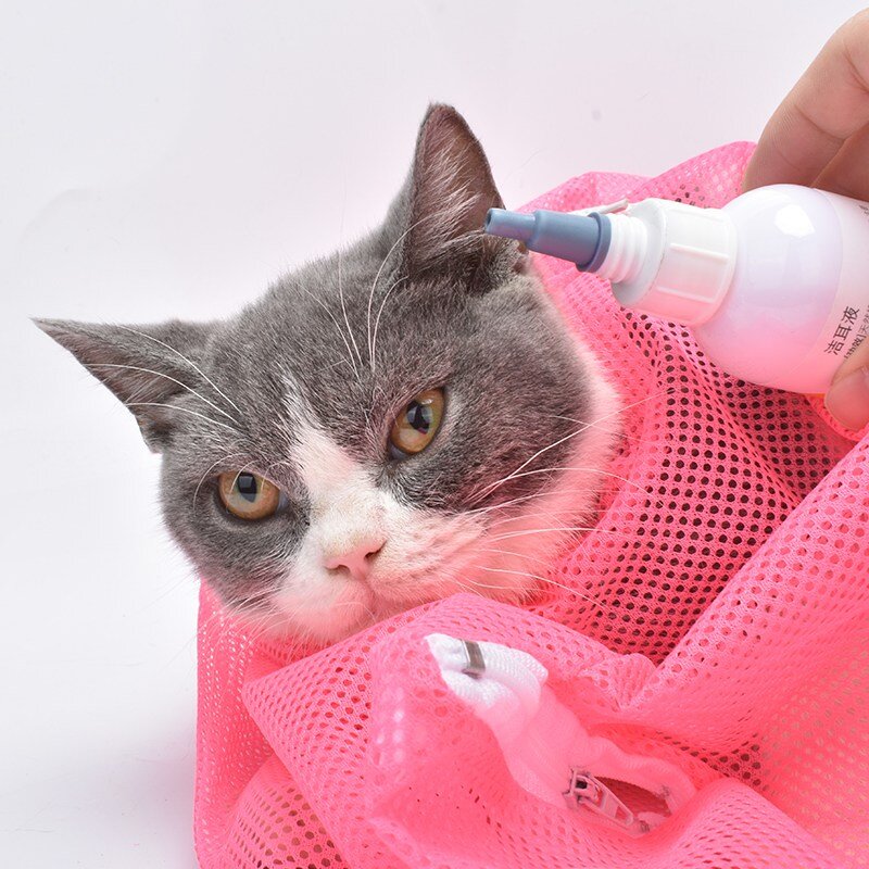 톡톡창고 고양이 다용도 목욕 주머니 고양이목욕 캣 목욕망 발톱깍기 귀청소 고양이망, 1개