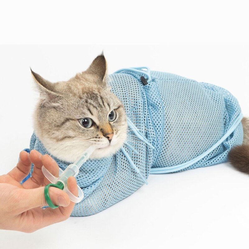 톡톡창고 고양이 다용도 목욕 주머니 고양이목욕 캣 목욕망 발톱깍기 귀청소 고양이망, 1개