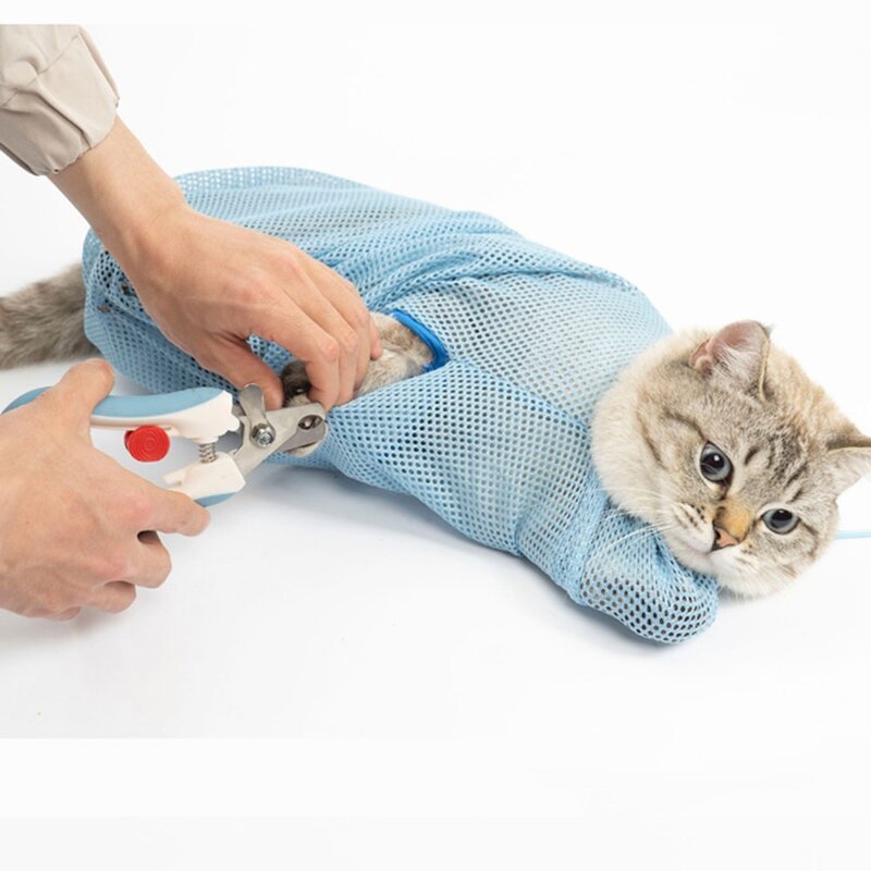 톡톡창고 고양이 다용도 목욕 주머니 고양이목욕 캣 목욕망 발톱깍기 귀청소 고양이망, 1개