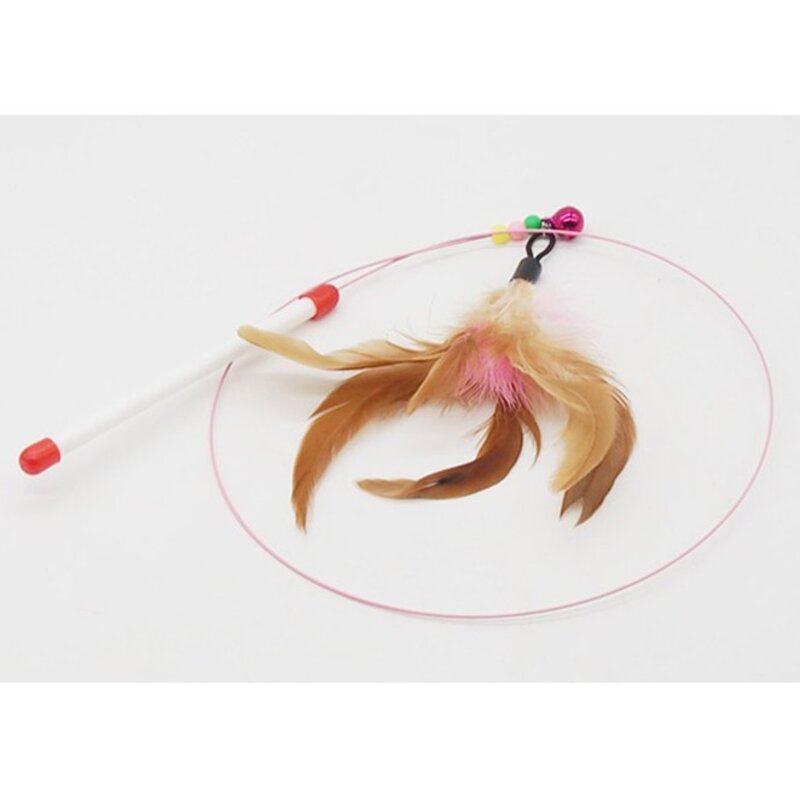 아리코 고양이 낚시대 깃털 와이어 장난감, 혼합색상, 3개