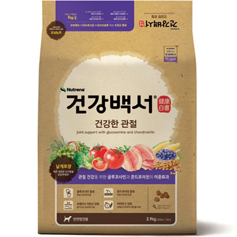 건강백서 전연령 강아지 기능성 사료, 건강한 관절, 1.2kg, 1개