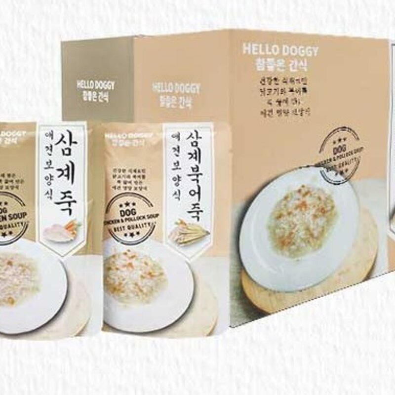 참좋은간식 애견보양식 삼계북어죽, 삼계+북어 혼합맛, 80g, 10개
