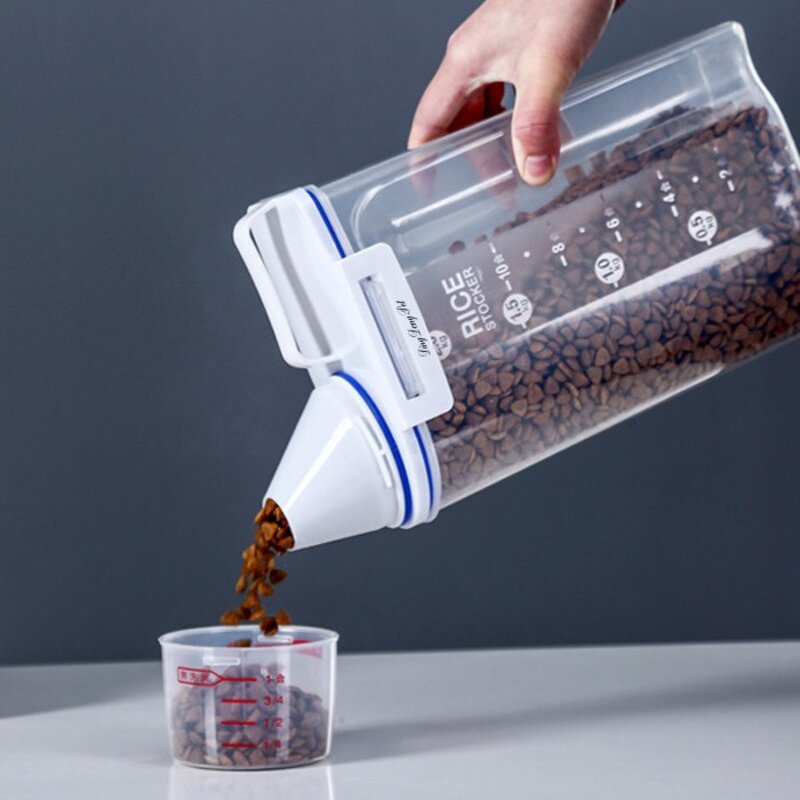 반려동물 강력밀폐 사료보관통, 투명, 2.5L, 2개