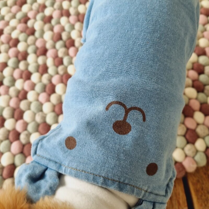 바이굄 반려동물 올인원 쁘띠베어 멜빵바지, 블루, 1개