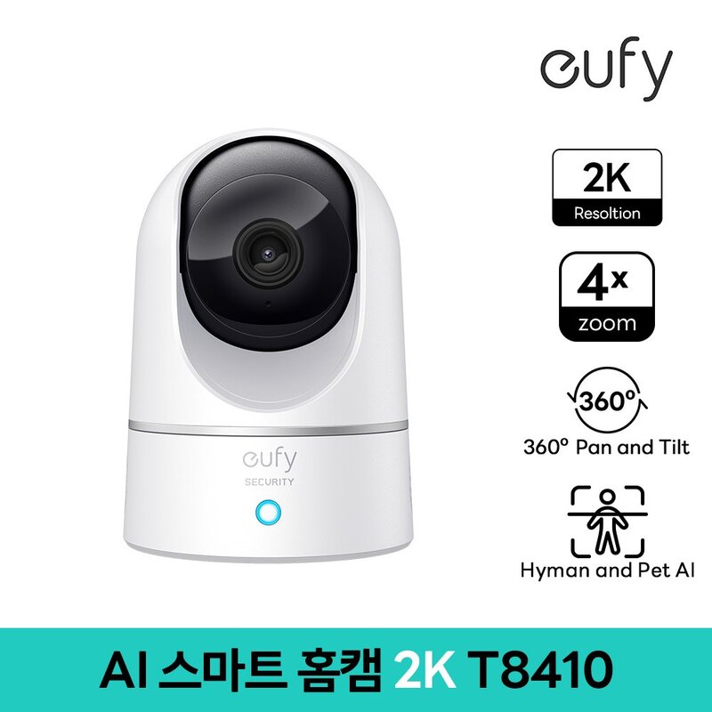 eufy 2K QHD 모션트래킹 스마트 홈카메라, T8410, 1개