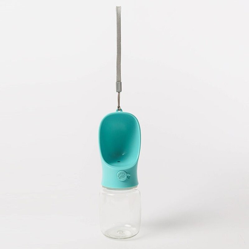 딩동펫 반려동물 휴대용 버튼식 물병 350ml + 풉백 3롤, 화이트, 1개