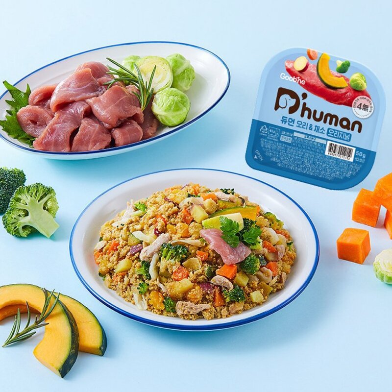 듀먼 전연령용 오리안심 & 채소 오리지널 화식사료 (냉동), 오리, 50g, 10팩