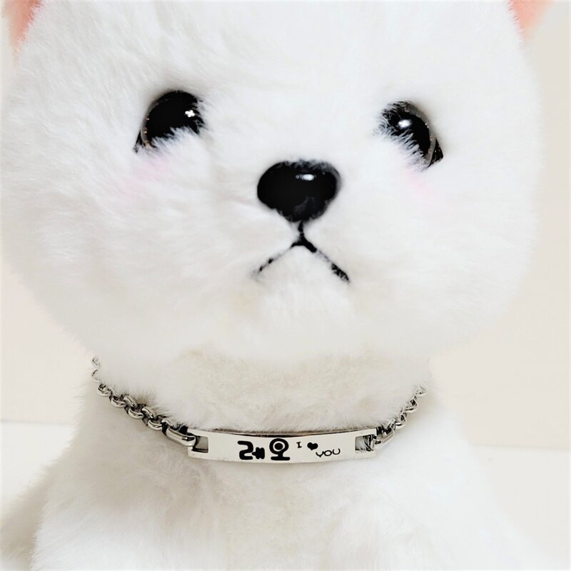 서은이네 애견이름표 강아지고양이목걸이 반려동물인식표 써지컬스틸체인줄(5미리폭체인+길이조절가능), 로즈골드, 1개