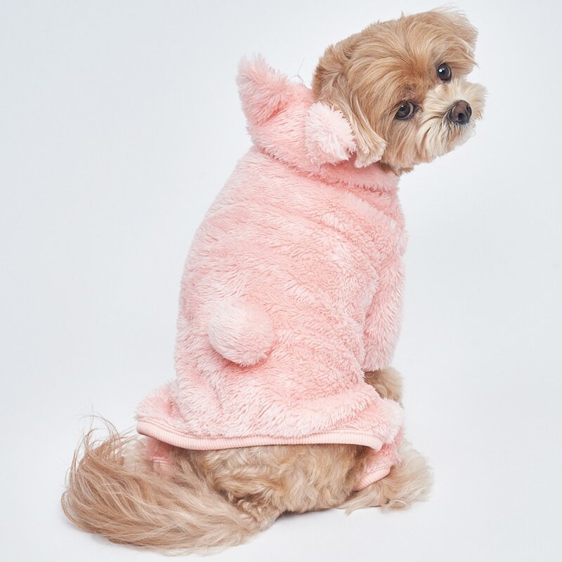 도그아이 반려동물 곰 후드 올인원, 머스타드, 1개