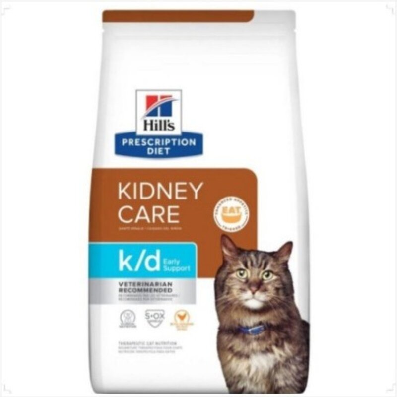 (당일출고) 힐스 캣 k/d kd 얼리서포트 1.81kg 고양이 신장관리 처방식사료, 1개