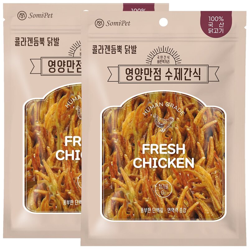 국민간식바른먹거리 강아지 영양만점 수제간식 370g, 콜라겐 닭발, 1개