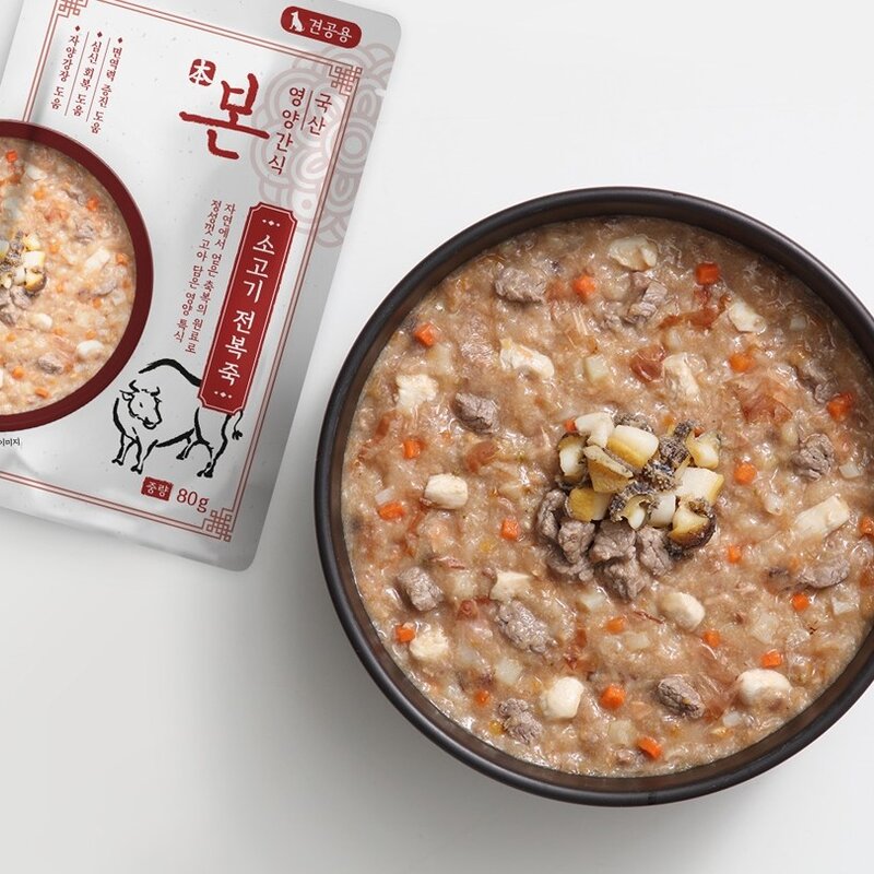 본 영양간식 강아지 전복죽 80g, 소고기맛, 10개