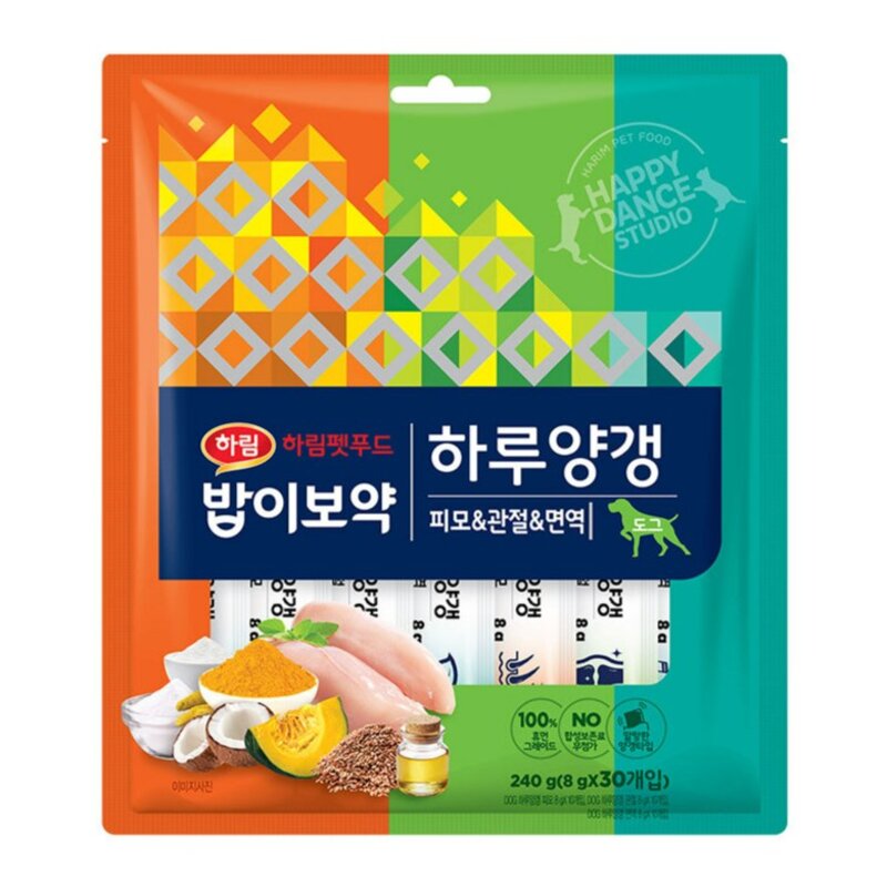 하림펫푸드 밥이보약 도그 하루양갱 피모 10p + 면역 10p + 관절 10p 세트, 닭고기, 240g, 1세트