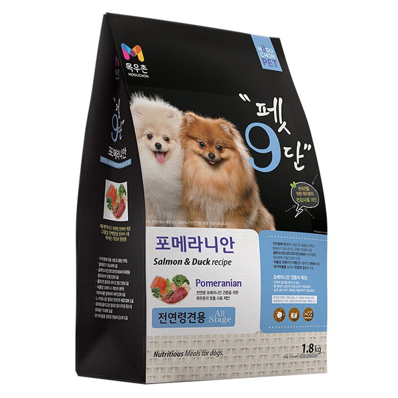 목우촌 전연령용 펫9단 포메라이안 전용사료, 오리, 1.8kg, 1개