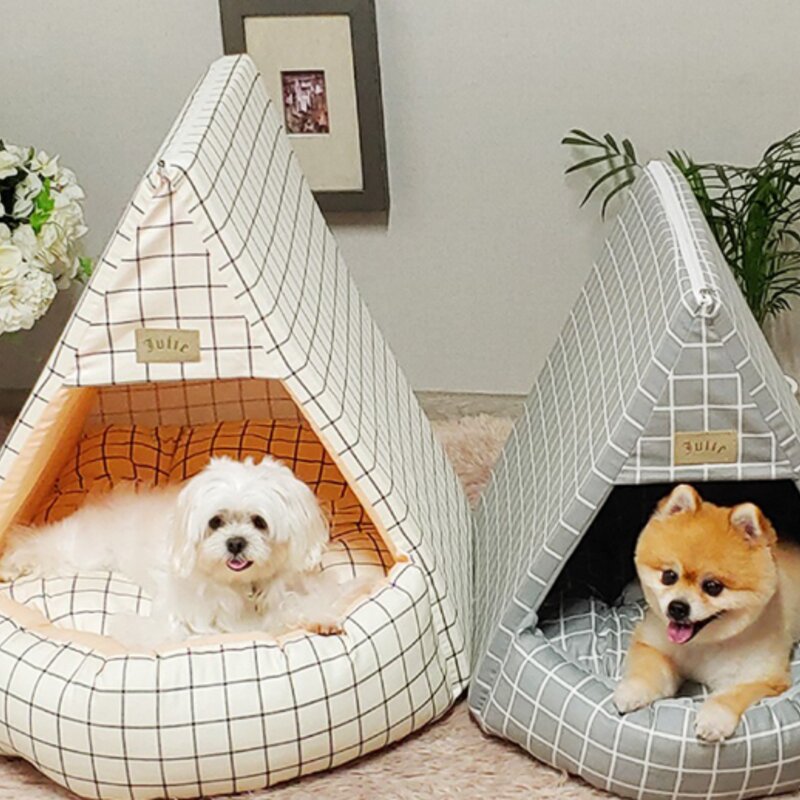 두기펫 루시 삼각 쿠션하우스, 그레이, 1개