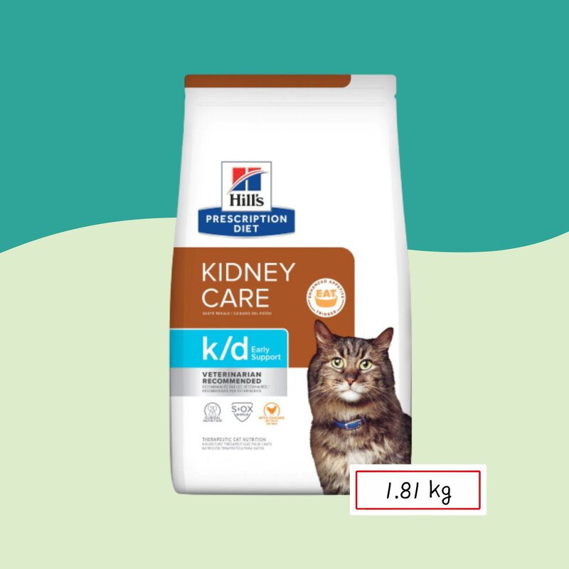 )당일발송( 힐스 캣 kd k/d 얼리 서포트 1.81kg 고양이 신장건강 처방식사료 kidney care with chicken early support, 1개