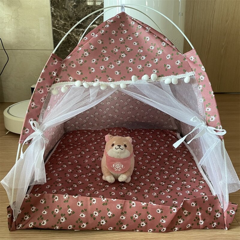 믹스MICS 반려동물 접이식 텐트 침대 고양이 애묘 냥이 강아지 애견 동굴 하우스 방석 펫 1P, 그레이, 1개