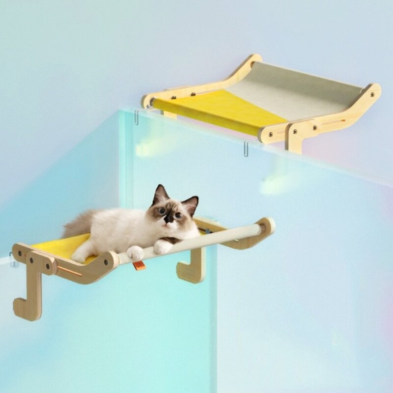 카무라라 고양이 창문 창틀 해먹, 블루그레이, 1개