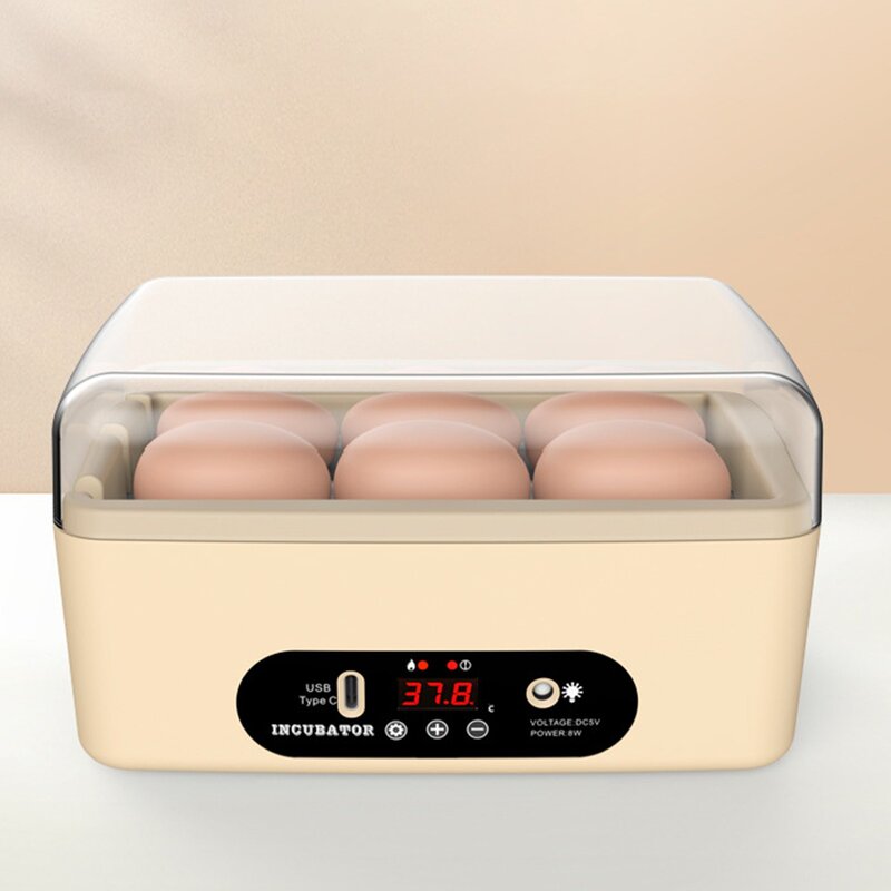 스마트 계란 병아리 미니 부화기 6구 자동 수동회전, 자동회전, 자동회전, 1개