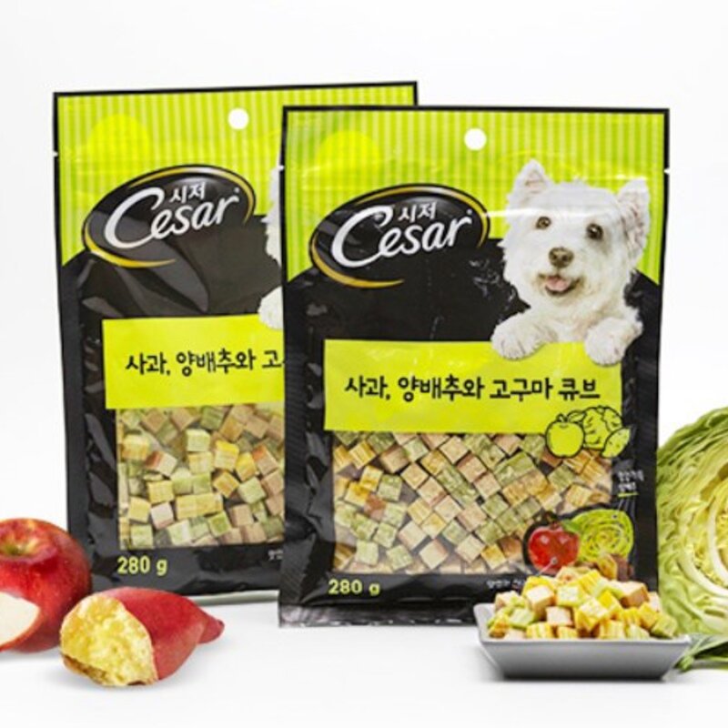 시저 사과 양배추와 고구마 큐브 트릿, 사과 + 고구마 + 양배추 혼합맛, 280g, 2개