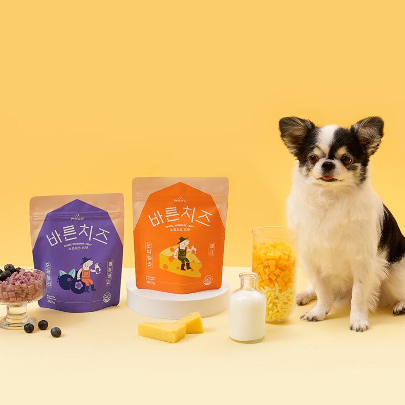 반려소반 강아지 바른치즈 노즈워크 트릿, 혼합맛(모짜렐라/블루베리), 200g, 1개