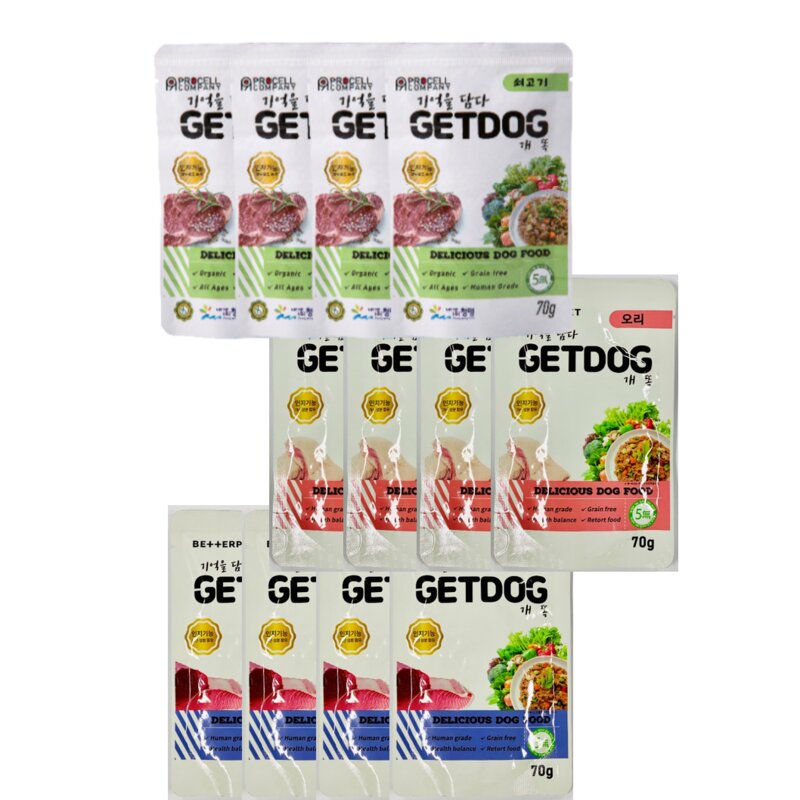 개똑 강아지 습식사료 주식 뇌건강 소고기+오리+참치 70g 12개, 참치+소고기, 없음