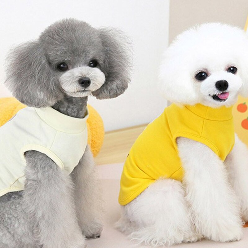 딩동펫 젤리베어 강아지 나시 티셔츠, 옐로우, 1개