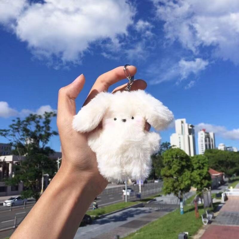 다다랜드 복실 토끼 인형 키링, 혼합색상, 1개