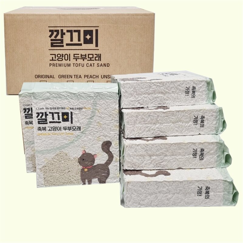 고양이두부모래 두부모래 고양이모래 8L 1.5mm 극세사입자 고운입자, 6개, 무향