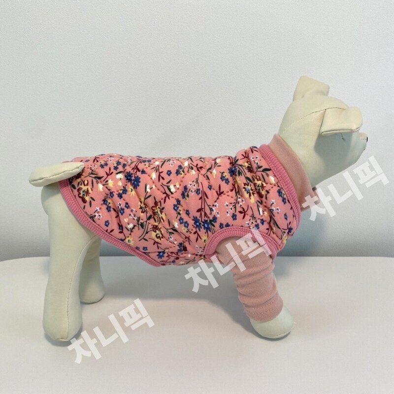 강아지 김장조끼 고양이 할매 겨울옷 패딩 대형견, 블핑김장조끼 핑크, 1개