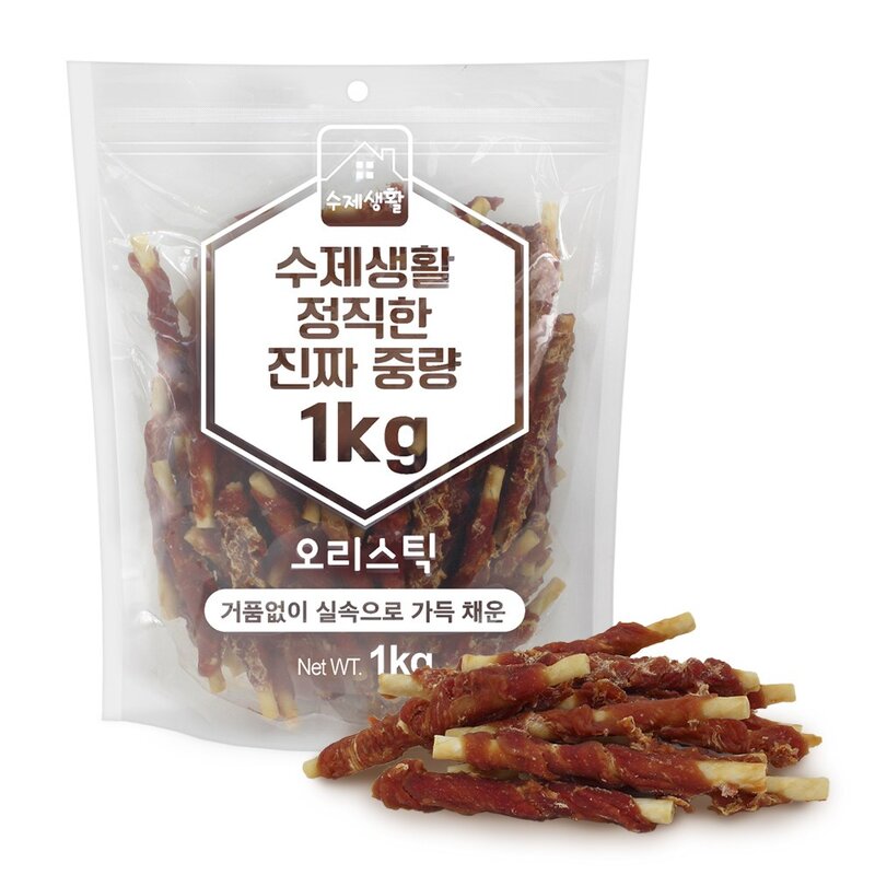 수제생활 정직한 진짜 중량 대용량 강아지간식, 1개, 1kg, 오리고구마