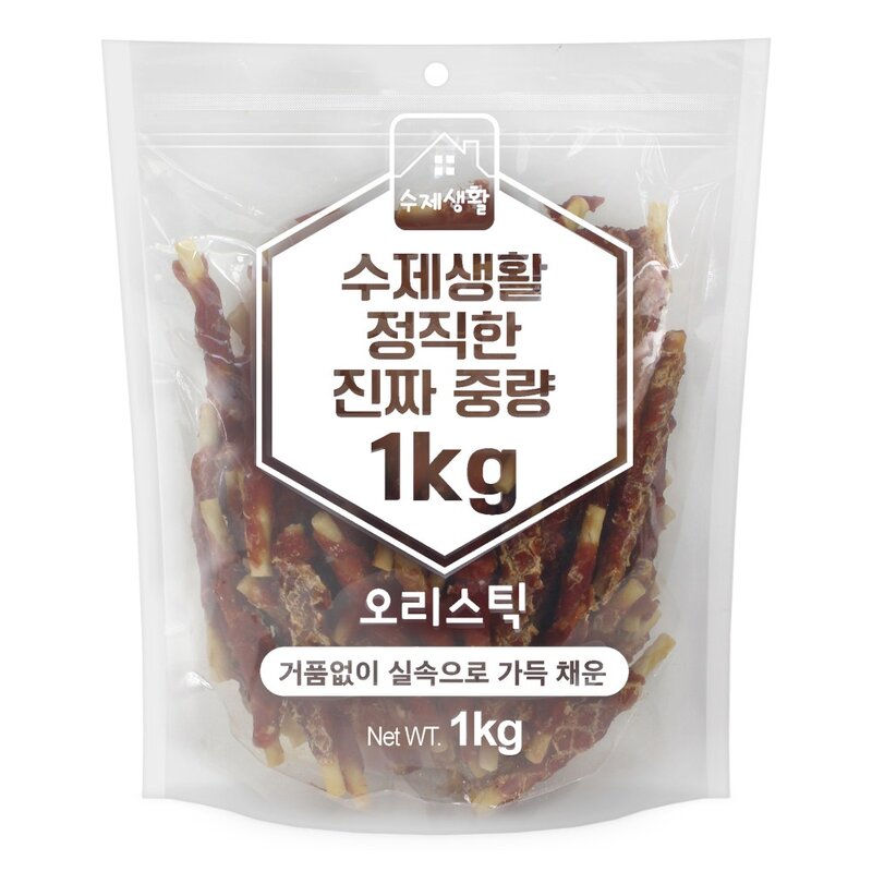 수제생활 정직한 진짜 중량 대용량 강아지간식, 1개, 1kg, 오리고구마
