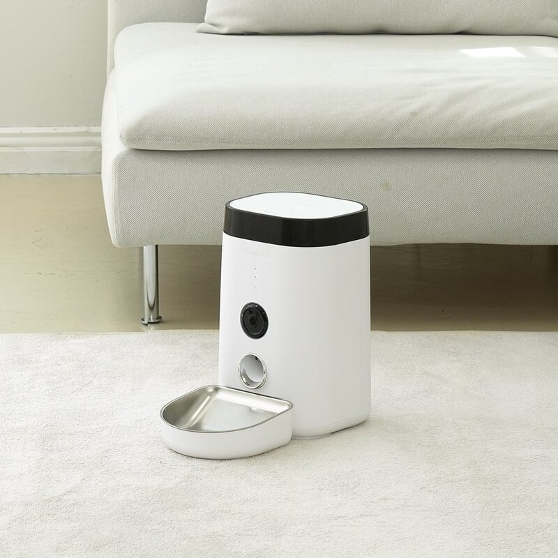 펫쭈 스마트 자동급식기 홈캠 F10 강아지 고양이 펫, 화이트 / 3.6L