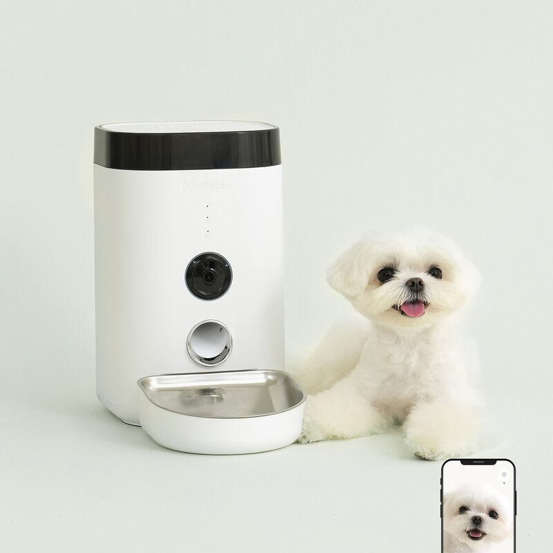 펫쭈 스마트 자동급식기 홈캠 F10 강아지 고양이 펫, 화이트 / 3.6L