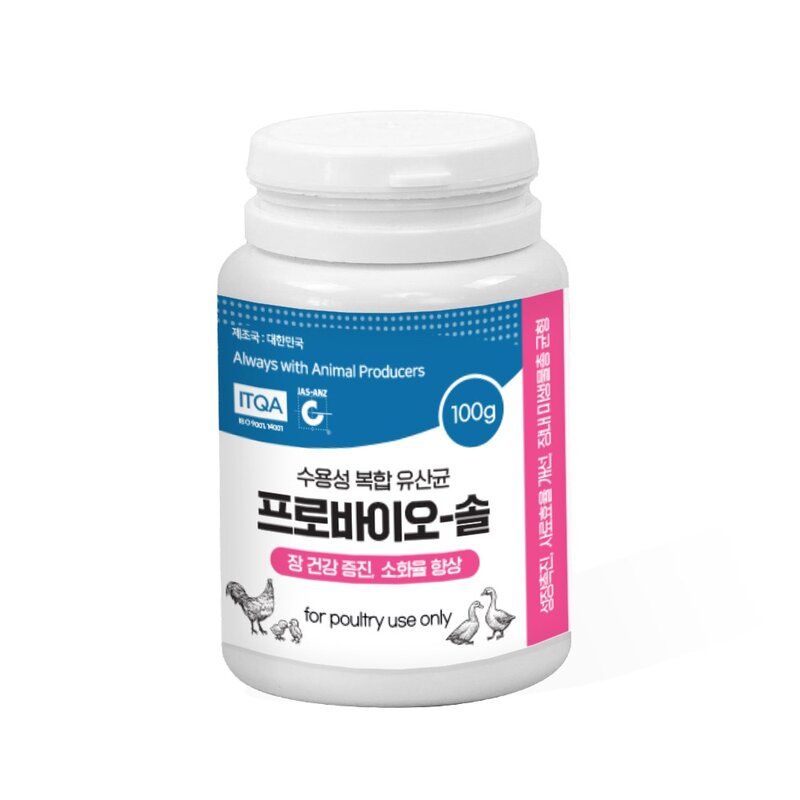프로바이오-솔 영양제 100g (수용성) 닭 병아리 조류 병원균억제 소화율 향상 생균제, 1개