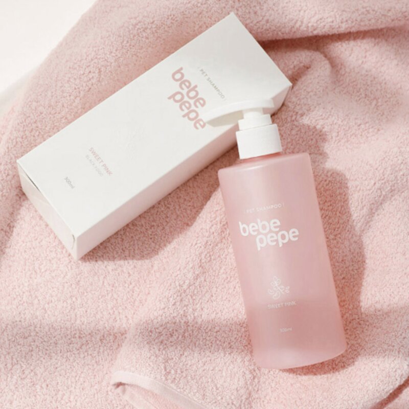 베베페페 저자극 강아지 샴푸 앤 린스 스윗핑크, 300ml, 1개