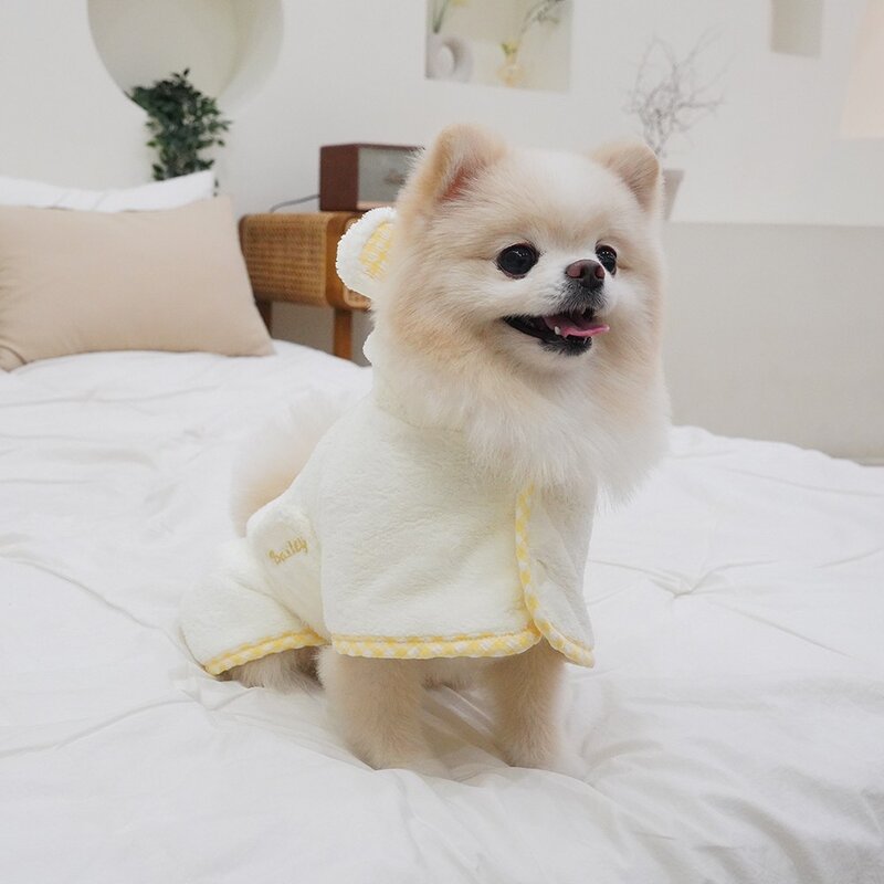 베일리 드라이 샤워 가운 강아지수건 애견 목욕 펫타올, 블루, 1개