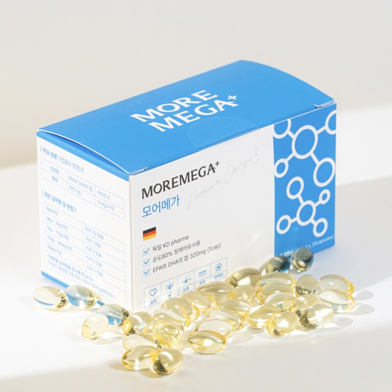 모어메가 강아지 오메가3 KD pharma 순도 80% 60캡슐 2개월, 단일수량