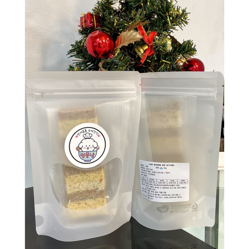 야채 가득 닭 안심 테린 (50g/100g) 수제 자연식 노견 간식 강아지 수제간식, 100g, 1개