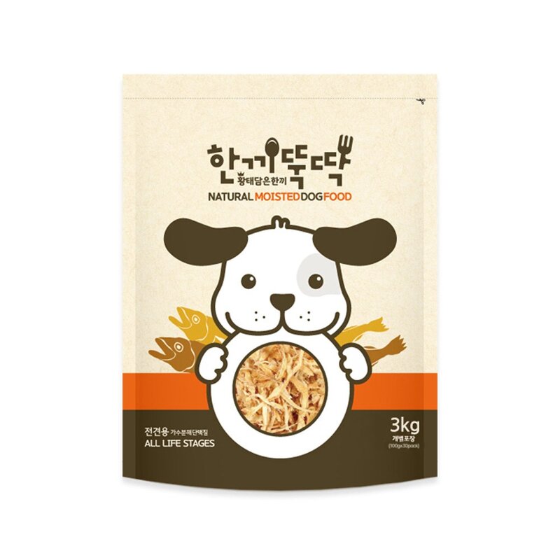 한끼뚝딱 황태와 소고기 반려동물 습식사료, 3kg, 1개, 닭