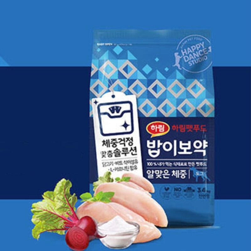 하림펫푸드 전연령 밥이보약 알맞은 체중 강아지사료, 다이어트, 3.4kg, 1개