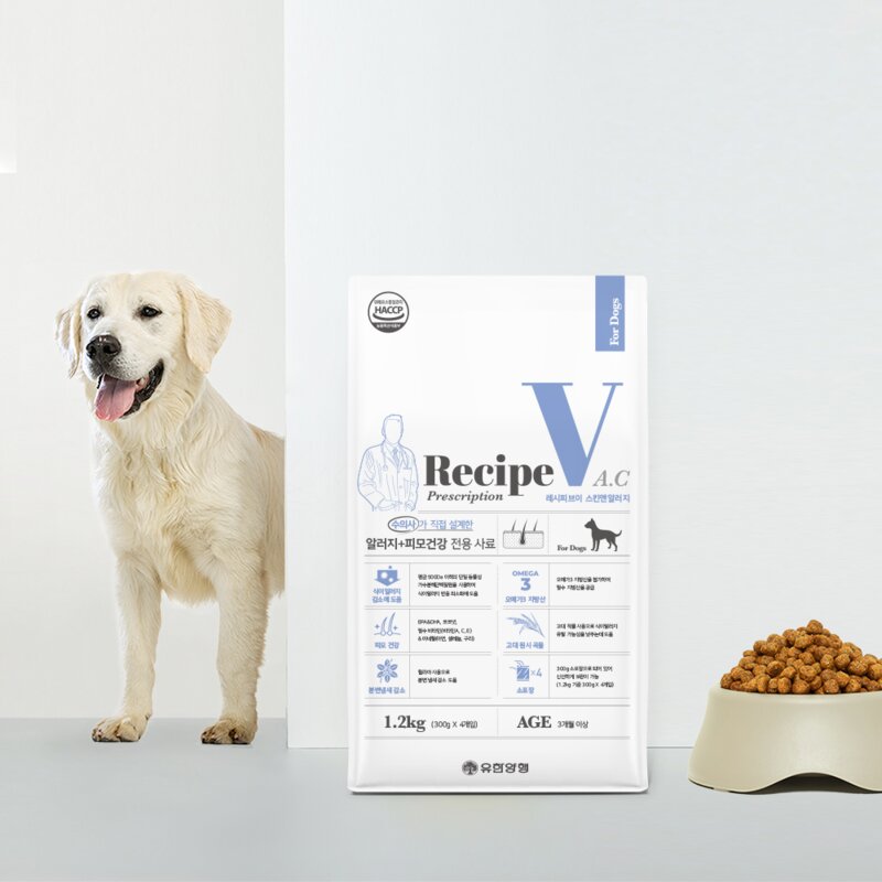 유한양행 레시피브이 강아지 처방식 사료, 1.2kg, 1개