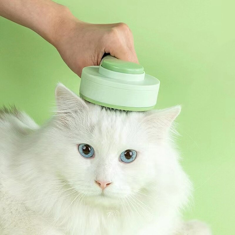 2in1 MS 원터치 펫 브러쉬 강아지 고양이 빗, 1개, 옐로우