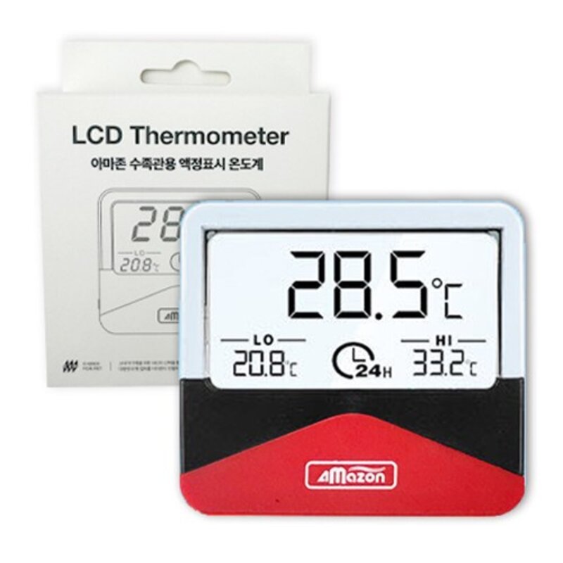 아마존 관상어 수족관 어항용 LCD 온도계 T-203, 약15mm, -20도~70도, 1개