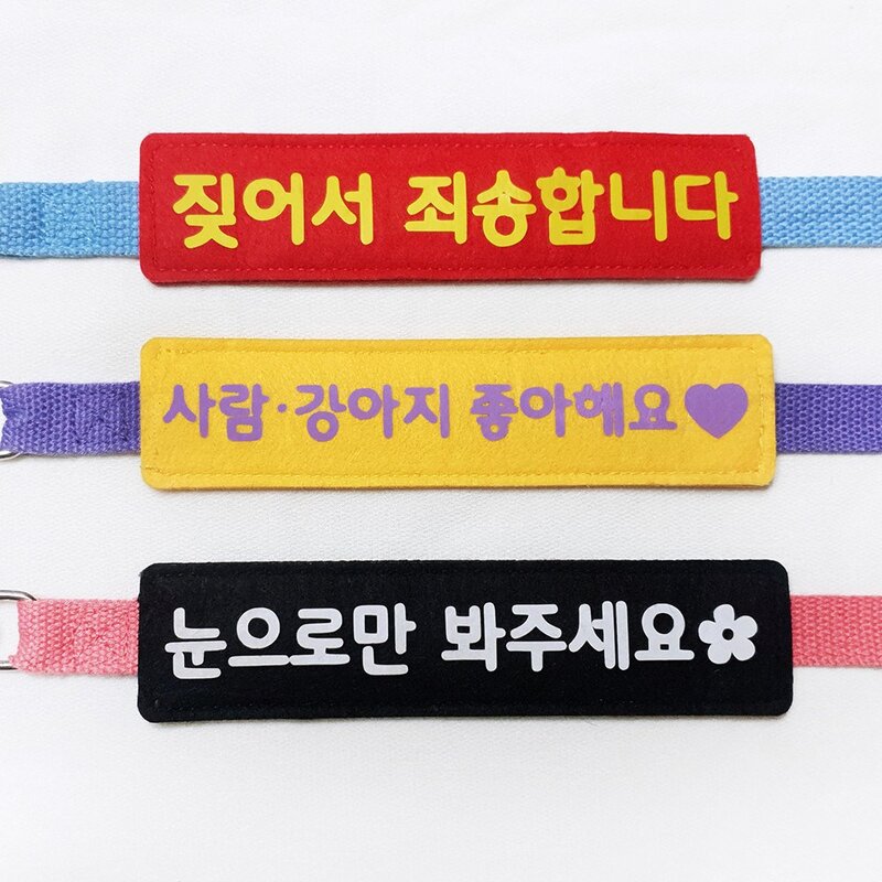 강아지 펫티켓 리드줄 산책 메세지택 애견 산책 인식표 와펜 네임택 [앞뒤 양면 제작], 4.주황, 9.초록, 1개