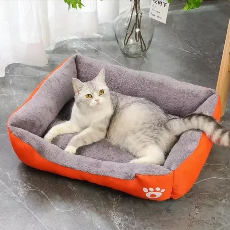 강아지체중계 애완동물 고양이 강아지 둥지 큰 체중계 핑크색 따뜻하고 편안한 부드러운 면 방수 소파 침대 및 강아지용 범용, [02]Black+50x40, 1개